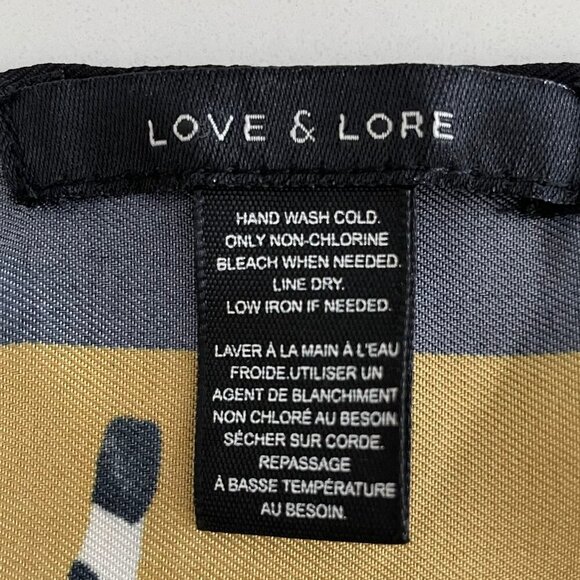 Love & Lore Zebra Print 100% Poly Square Playful Scarf Butterscotch Blk Cream - Picture 3 of 7